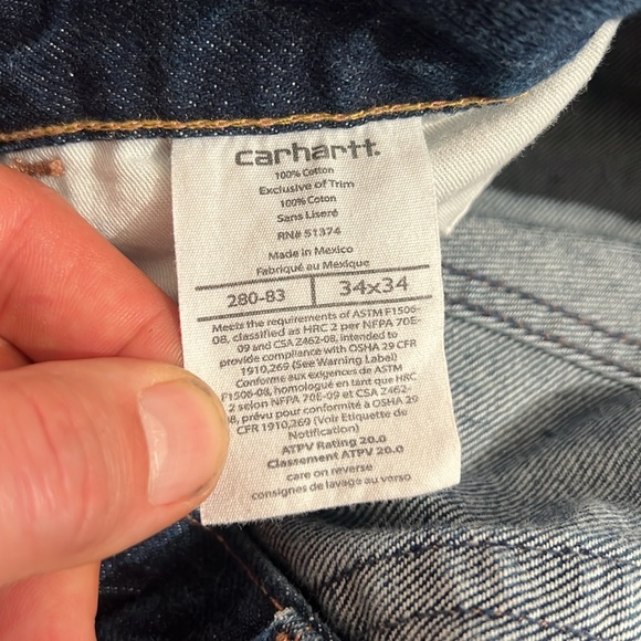 Carhartt FR Fire Retardant Jeans in Blue, size 34x34 - Picture 7 of 14